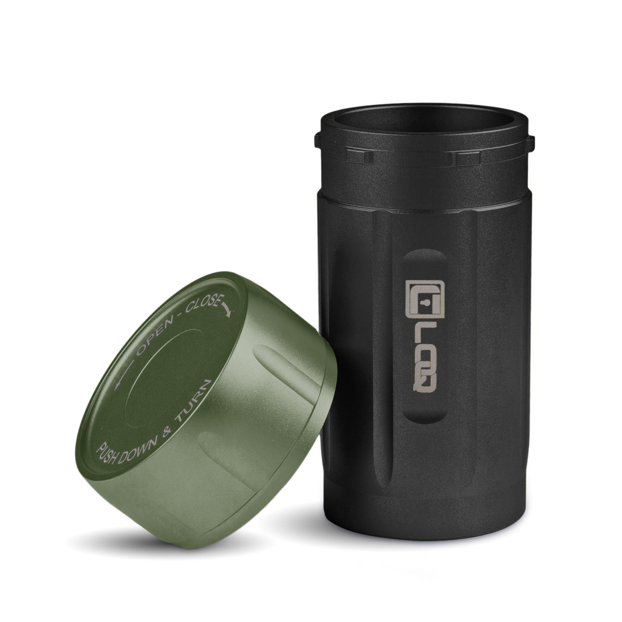 EDC120BGN Ruggedized Adventure-Travel Storage Container, 120 CC, Zytel, Black Body, Green Cap