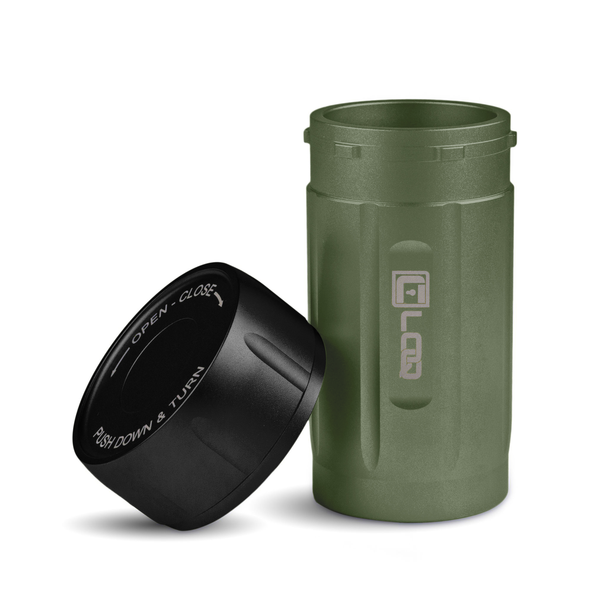 EDC120GNB Ruggedized Adventure-Travel Storage Container, 120 CC, Zytel, Green Body, Black Cap