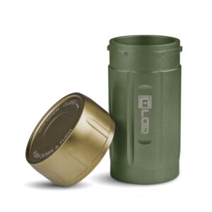 EDC120GNT Ruggedized Adventure-Travel Storage Container, 120 CC, Zytel, Green Body, Tan Cap