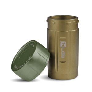 EDC120TGN Ruggedized Adventure-Travel Storage Container, 120 CC, Zytel, Tan Body, Green Cap