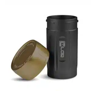 Corloq EDC120BT Rugged Waterproof EDC Survival Bug Out Storage Container, Black Body, Tan Cap