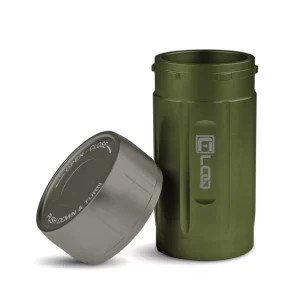Corloq EDC120GNG Rugged Waterproof EDC Survival Bug Out Storage Container, Green Body, Gray Cap