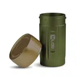 Corloq EDC120GT Rugged Waterproof EDC Survival Bug Out Storage Container, Green Body, Tan Cap